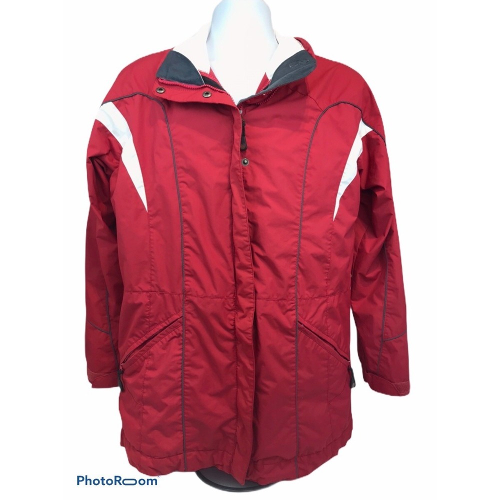 Columbia Sportswear Company Womens Medium Red And White Full Zip Jacket